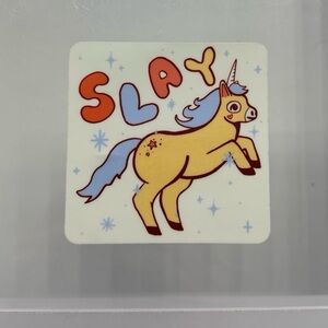 Unicorn Sticker with 'Slay' Design